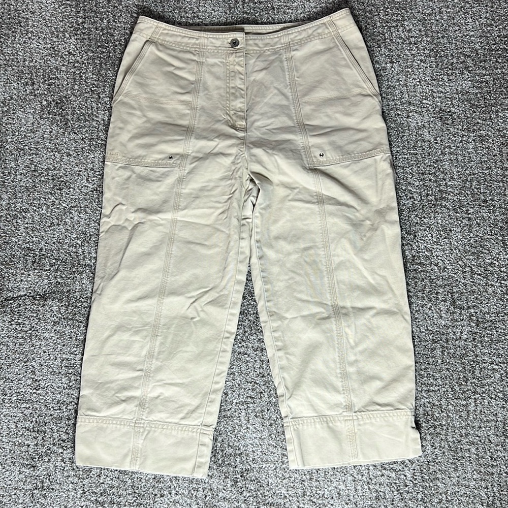 Ralph Lauren crop canvas pant khaki tan women’s capri size 10